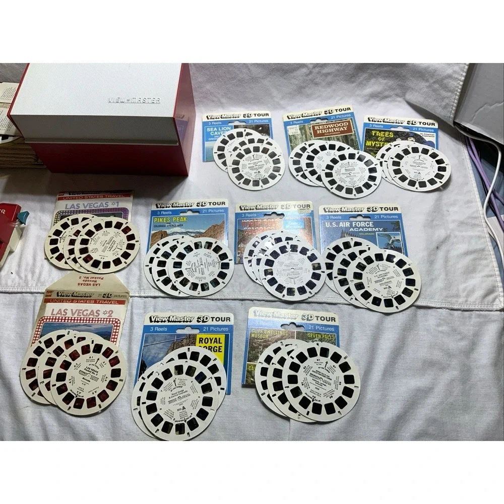 View-Master 1960 Viewer & Library Chest-Case With 72 Reels -National‎ Parks